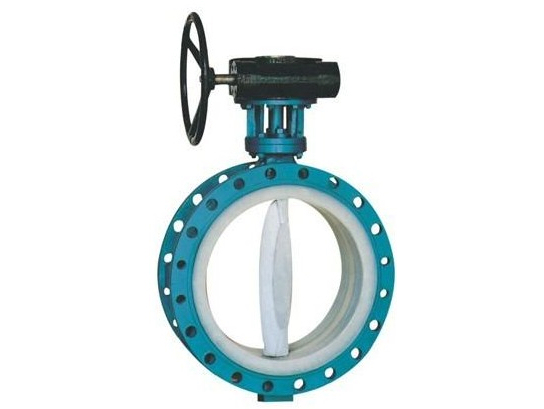 Double flanged fluorine lined center line butterfly valves