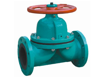 Rubber lined weir type diaphragm valve