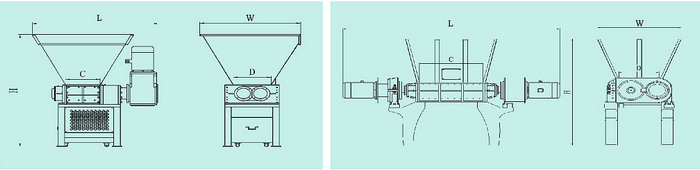 double shaft secondary shredder overall drawing