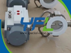 Pneumatic operated Teflon Lined butterfly valve