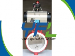 Polishing CF8M Disc PTFE Lined butterfly valve