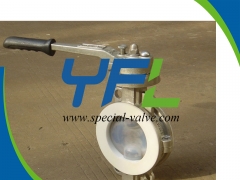 Lever Operated PFA Lined butterfly valve