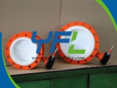 Flanged Fully PTFE Lined butterfly valve