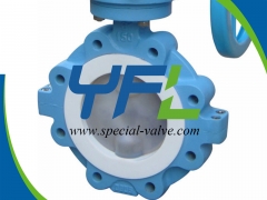 150lbs 6in Lugged PFA Lined butterfly valve